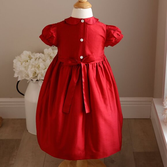 Red Dupioni Silk Dress Designer Mariella Ferrari STUNNING 24 Months New - Picture 5 of 5
